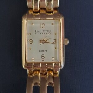 VTG Joan Rivers Classics Women's Gold Tone Bracelet Watch Japan Movement V377